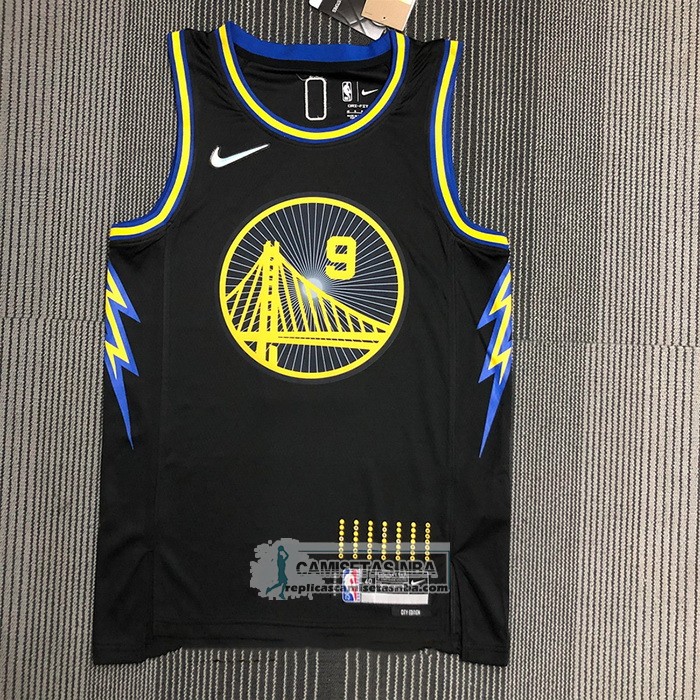 Camiseta Golden State Warriors Andre Iguodala NO 9 Ciudad 2021-22 Negro